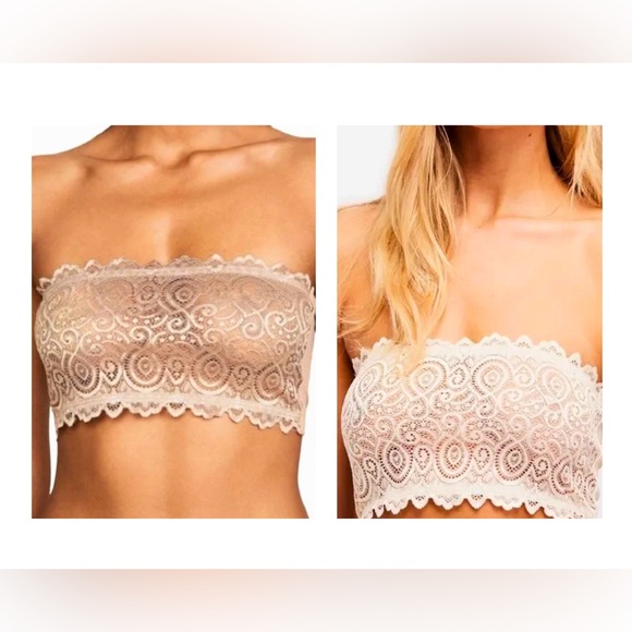 NWOT! FREE PEOPLE Set of 2 Intimately Lace Bandeau Tops - Picture 1 of 7
